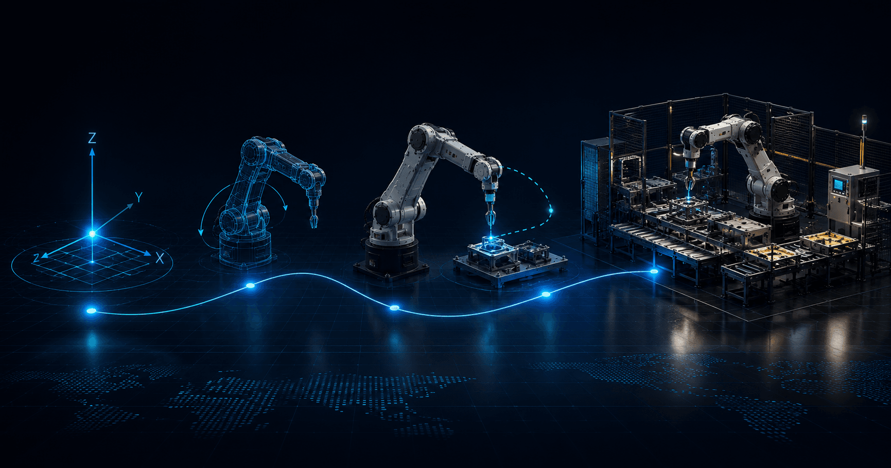 Ścieżka rozwoju od podstaw robotyki po samodzielny projekt stanowiska zrobotyzowanego.
